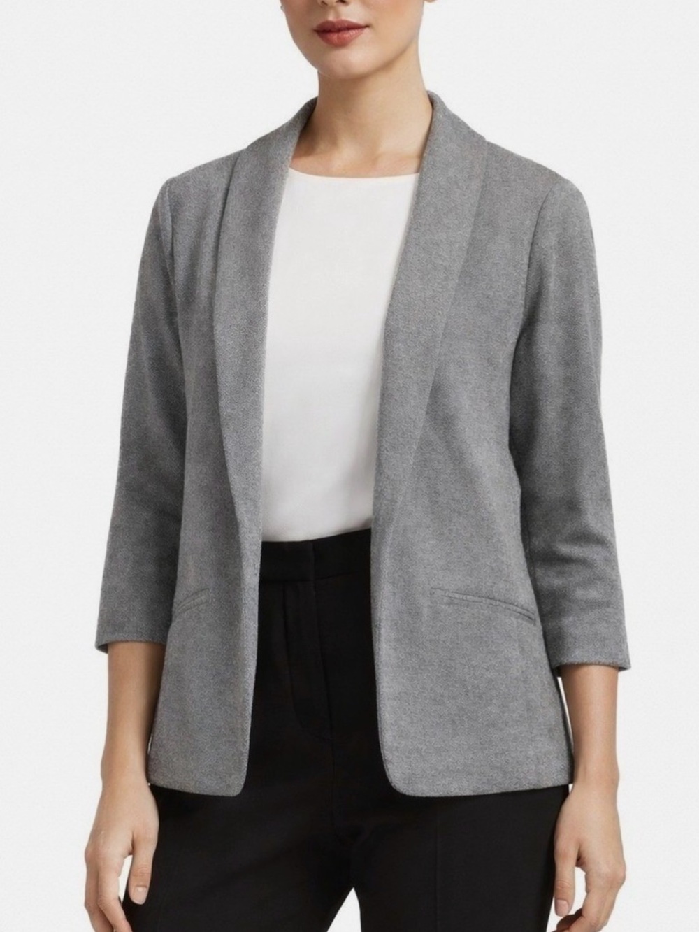 Skies Are Blue Nidi Knit Open Front Blazer Grey Small NWT STITCH FIX